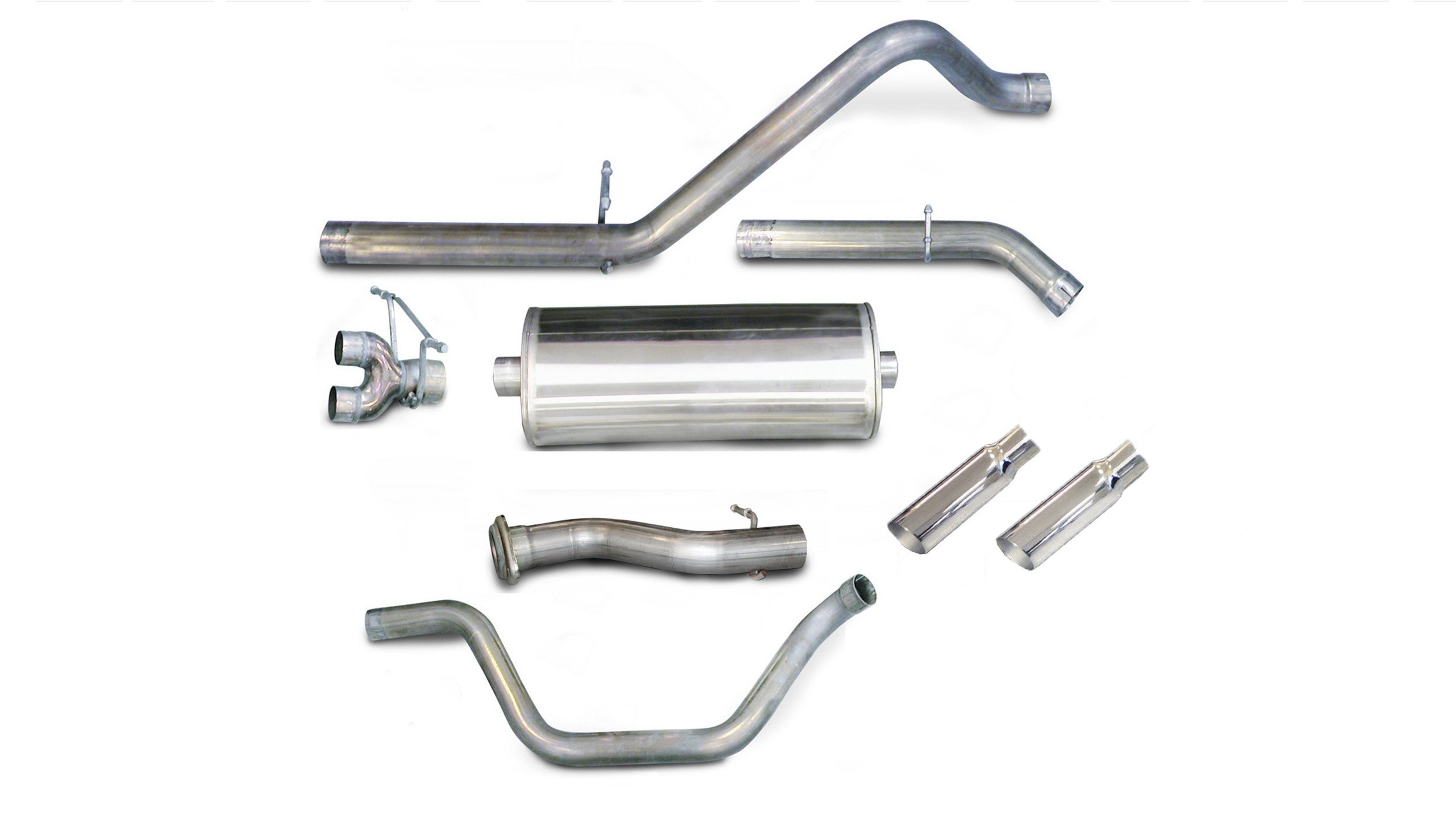 24199 3.0 Inch Cat-Back Sport Dual Rear Exit Exhaust 4.0 Inch Slash Cut Polished Tips 07-08 Silverado/Sierra 1500 Crew Cab/Short Bed/Extended Cab/Standard Bed 4.8L/5.3L/6.0L V8 143.5 Inch WB Stainless Steel dB by Corsa Performance