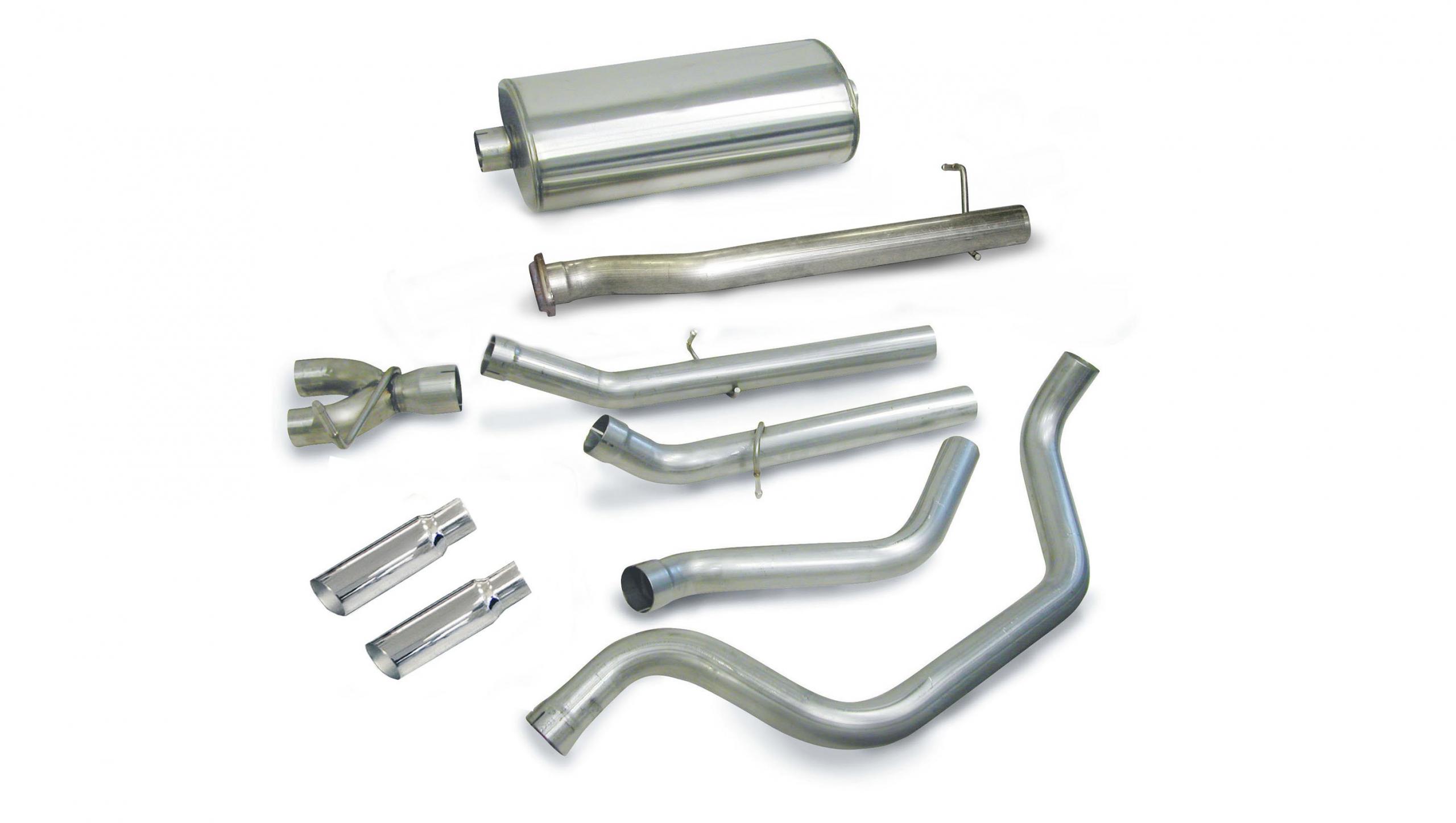 24275 3.0 Inch Cat-Back Sport Dual Rear Exit Exhaust 4.0 Inch Slash Cut Polished Tips 99-06 Silverado/Sierra 1500 Regular Cab/Long Bed/Extended Cab/Short Bed 4.8L/5.3L V8 133.0 Inch WB Stainless Steel dB by Corsa Performance