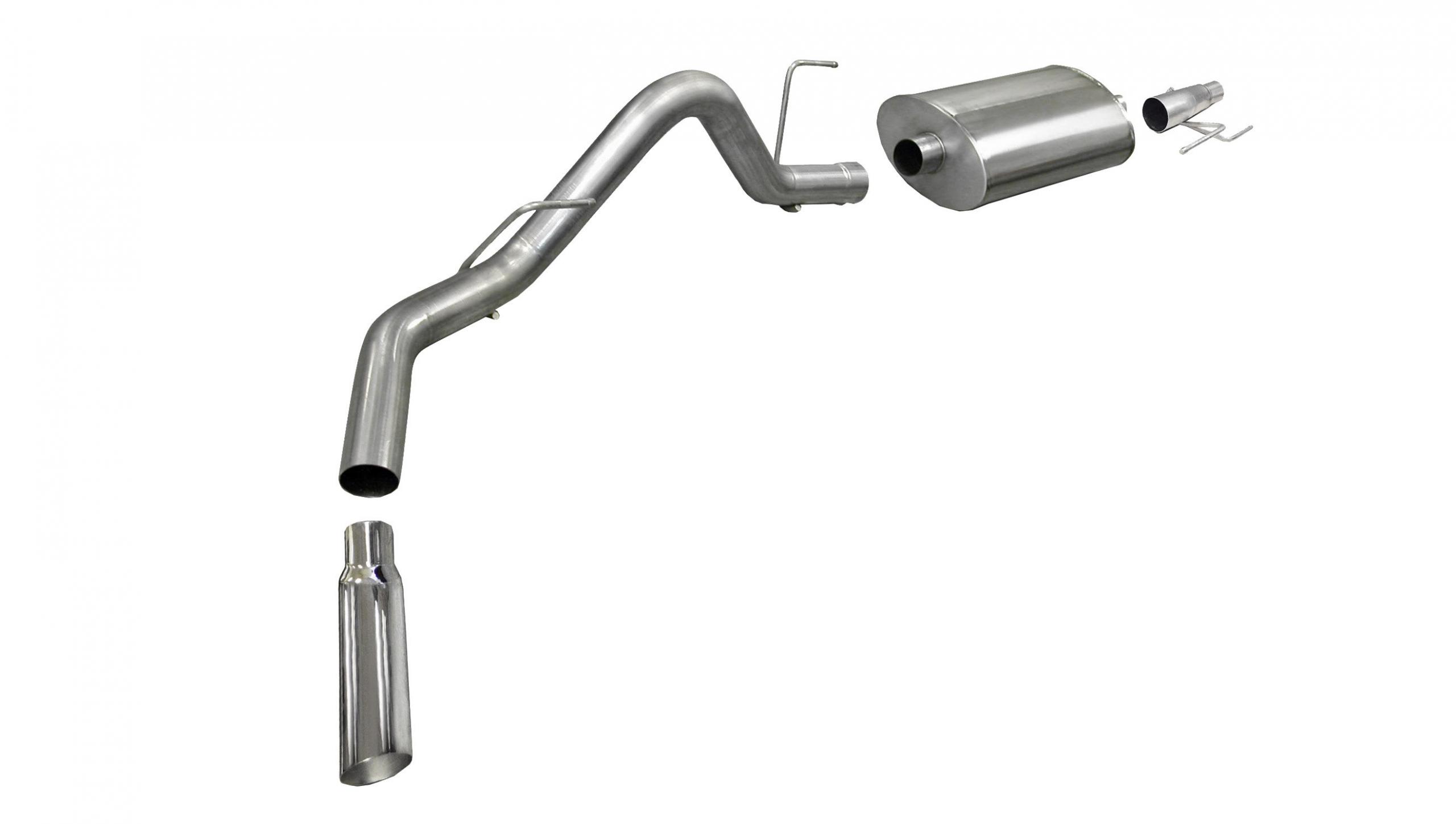 24392 3.0 Inch Cat-Back Sport Single Side Exit Exhaust 4.0 Inch Slash Cut Polished Tip 11-14 Ford F150 EcoBoost 3.5L V6 w/144.5/156.5/163.1 Inch WB Stainless Steel dB by Corsa Performance