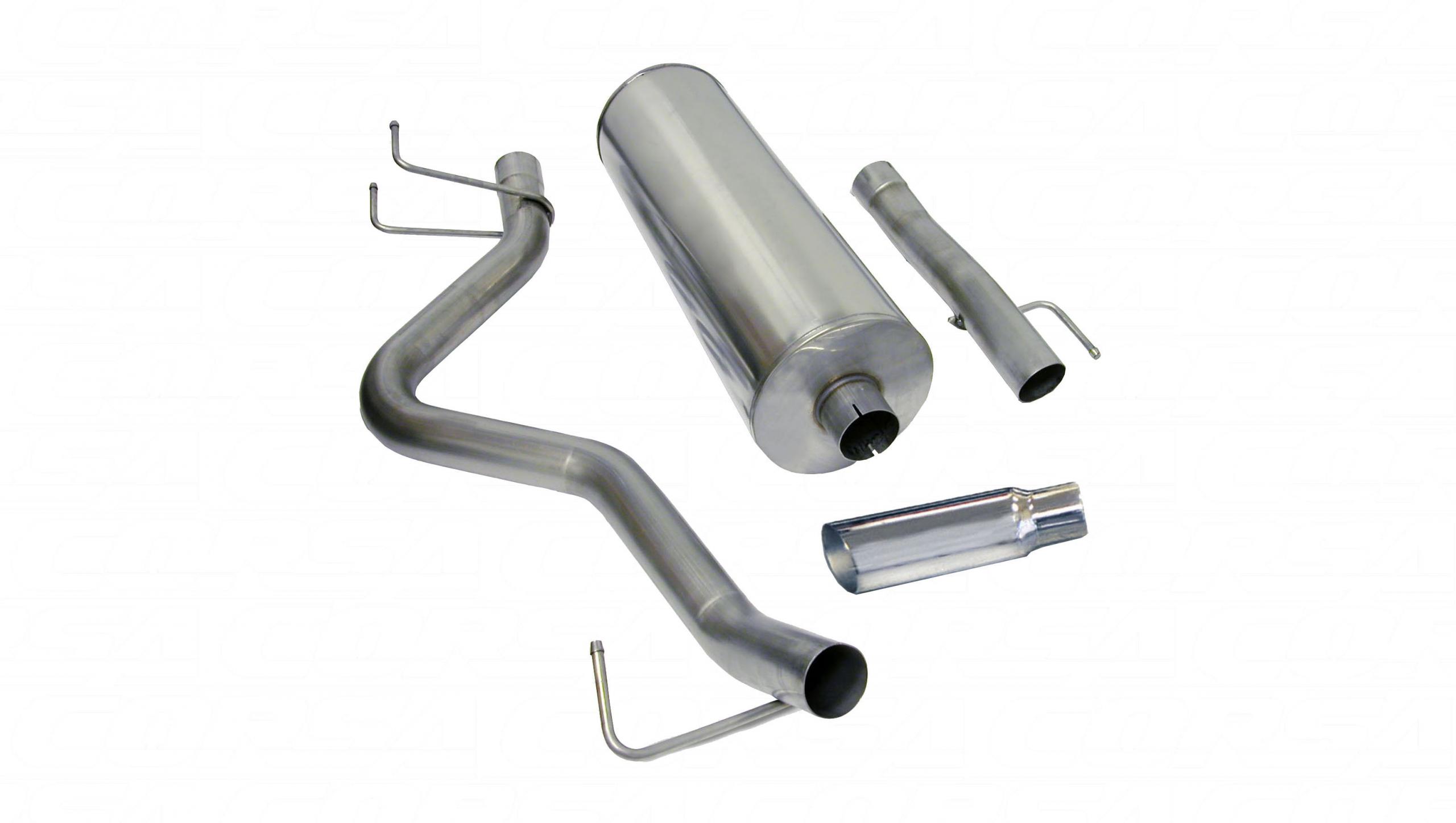 24404 3.0 Inch Cat-Back Sport Single Side Exit Exhaust 4.0 Inch Slash Cut Polished Tip 06-07 Dodge Ram 1500 Quad Cab/Short Bed 4.7L/5.7L V8 Stainless Steel dB by Corsa Performance