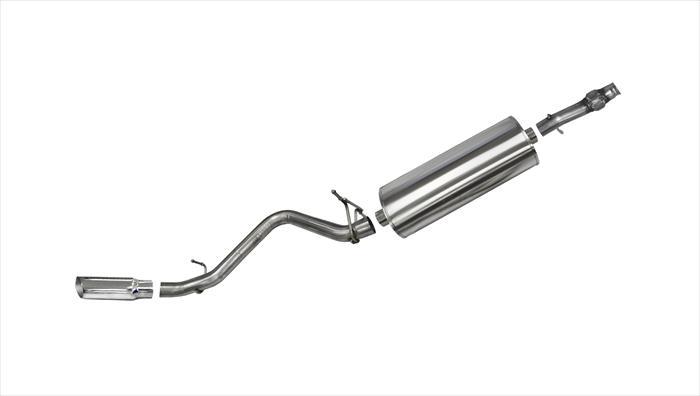 24871 3.0 Inch Cat-Back Sport Single Side Exit Exhaust 4.0 Inch Slash Cut Polished Tip 14-Pres Silverado/Sierra 1500 Regular Cab/Standard Bed 5.3L V8 119 Inch WB Stainless Steel dB by Corsa Performance