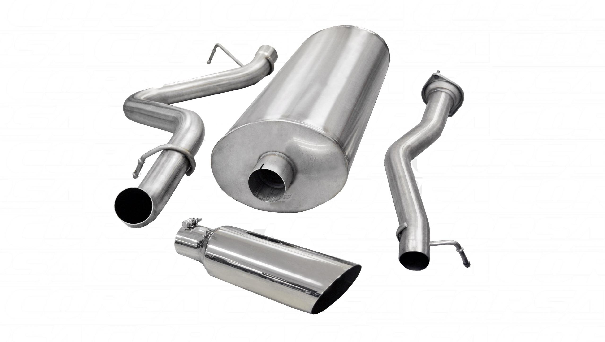 24894 3.0 Inch Cat-Back Sport Single Side Exit Exhaust 4.0 Inch Slash Cut Polished Tip 07-10 Silverado/Sierra 2500 Crew Cab/Standard Bed 6.0L V8 153.0 Inch WB Stainless Steel dB by Corsa Performance