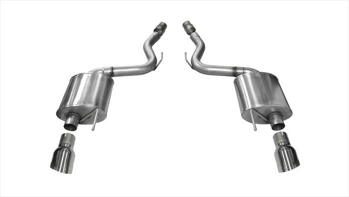 14329 3.0 Inch Axle-Back Touring Dual Exhaust Polished 4.5 Inch Tips 15-17 Mustang GT Fastback 5.0L Stainless Steel Corsa Performance