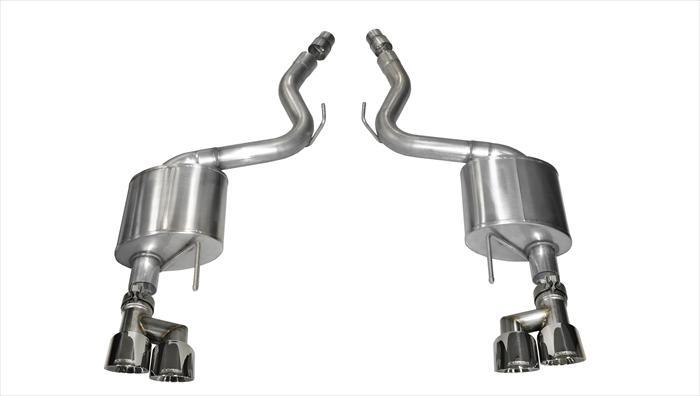 14334 3.0 Inch Axle-Back Sport Dual Exhaust Polished 4.0 Inch Tips 15-Present Mustang GT Fastback 5.0L (18-Pres Non-Valve, Premium Pkg Only, Requires Roush Rear Valance Mods) Stainless Steel Corsa Performance