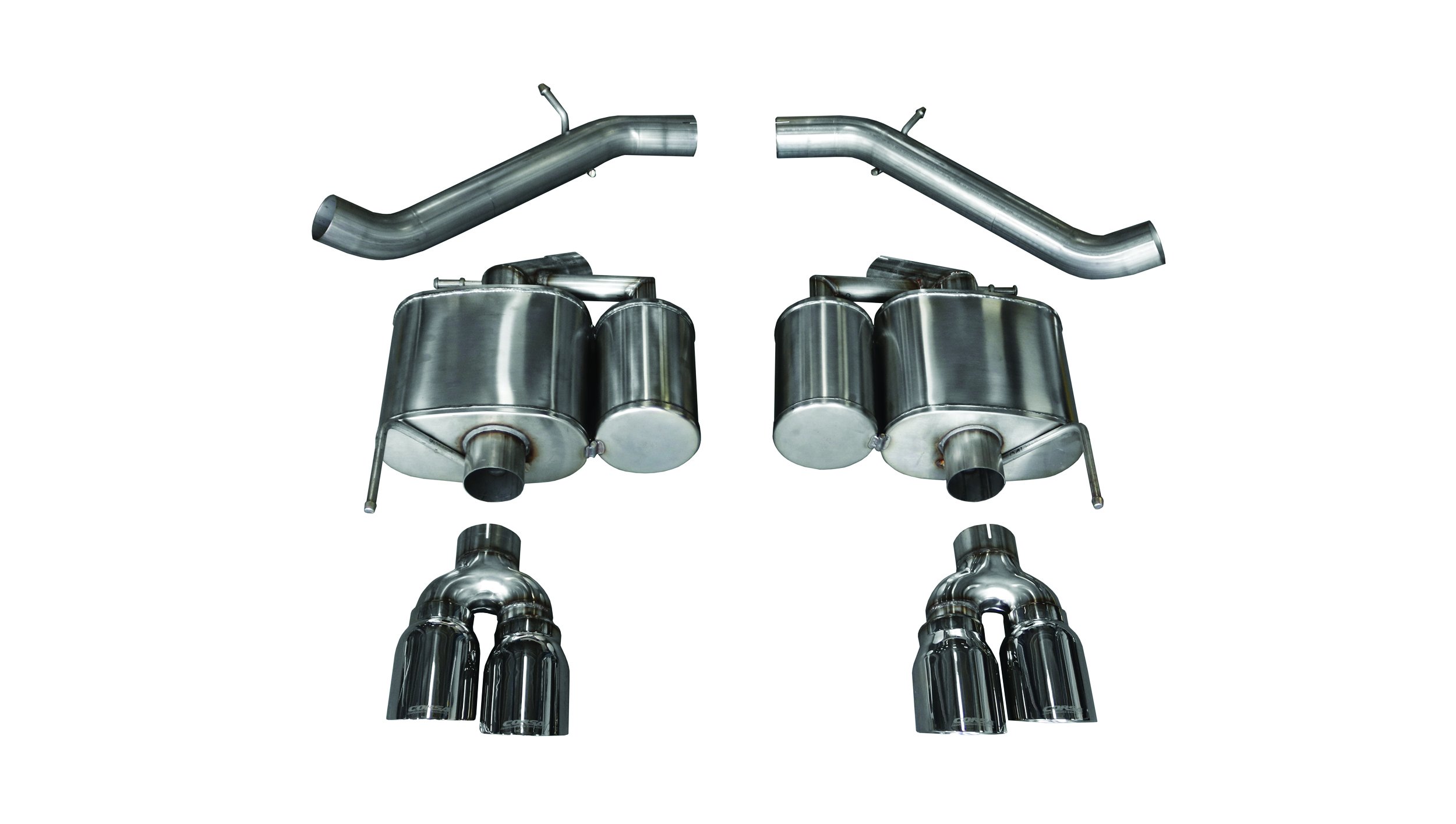14478 3.0 Inch Axle-Back Sport Dual Exhaust 4.0 Inch Polished Tips 16-Present Cadillac ATS-V 3.6L Turbo V6 Stainless Steel Corsa Performance