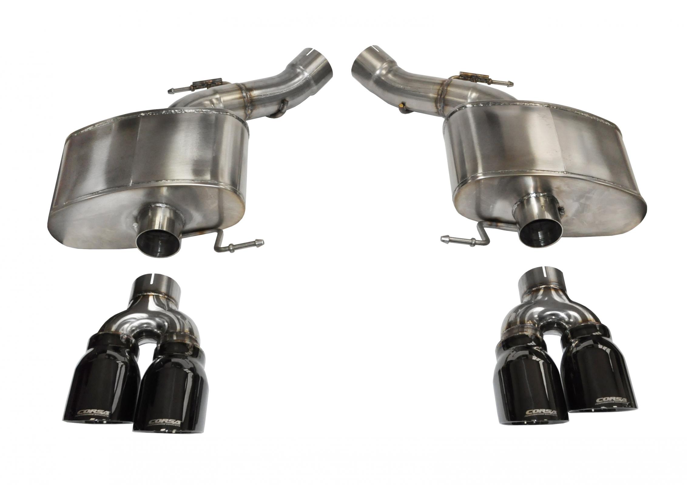 14934BLK 3.0 Inch Axle-Back Sport Dual Exhaust 4.0 Inch Black Tips 12-18 BMW M5 F10 Stainless Steel Corsa Performance