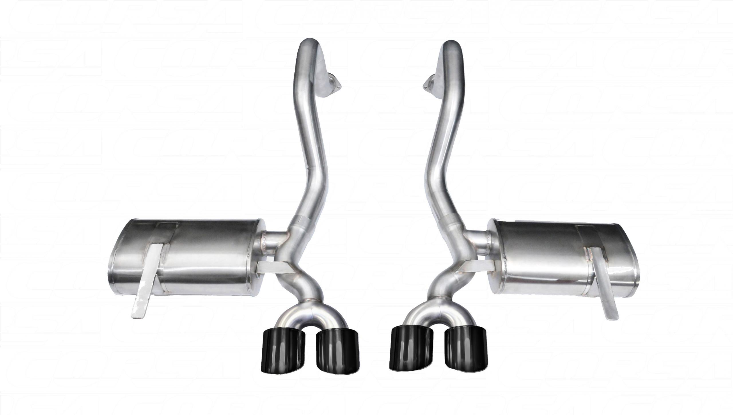 14961BLK 2.5 Inch Axle-Back Xtreme Dual Exhaust Black 4.0 Inch Tips 97-2004 Corvette C5/Z06 5.7L V8 Stainless Steel Corsa Performance