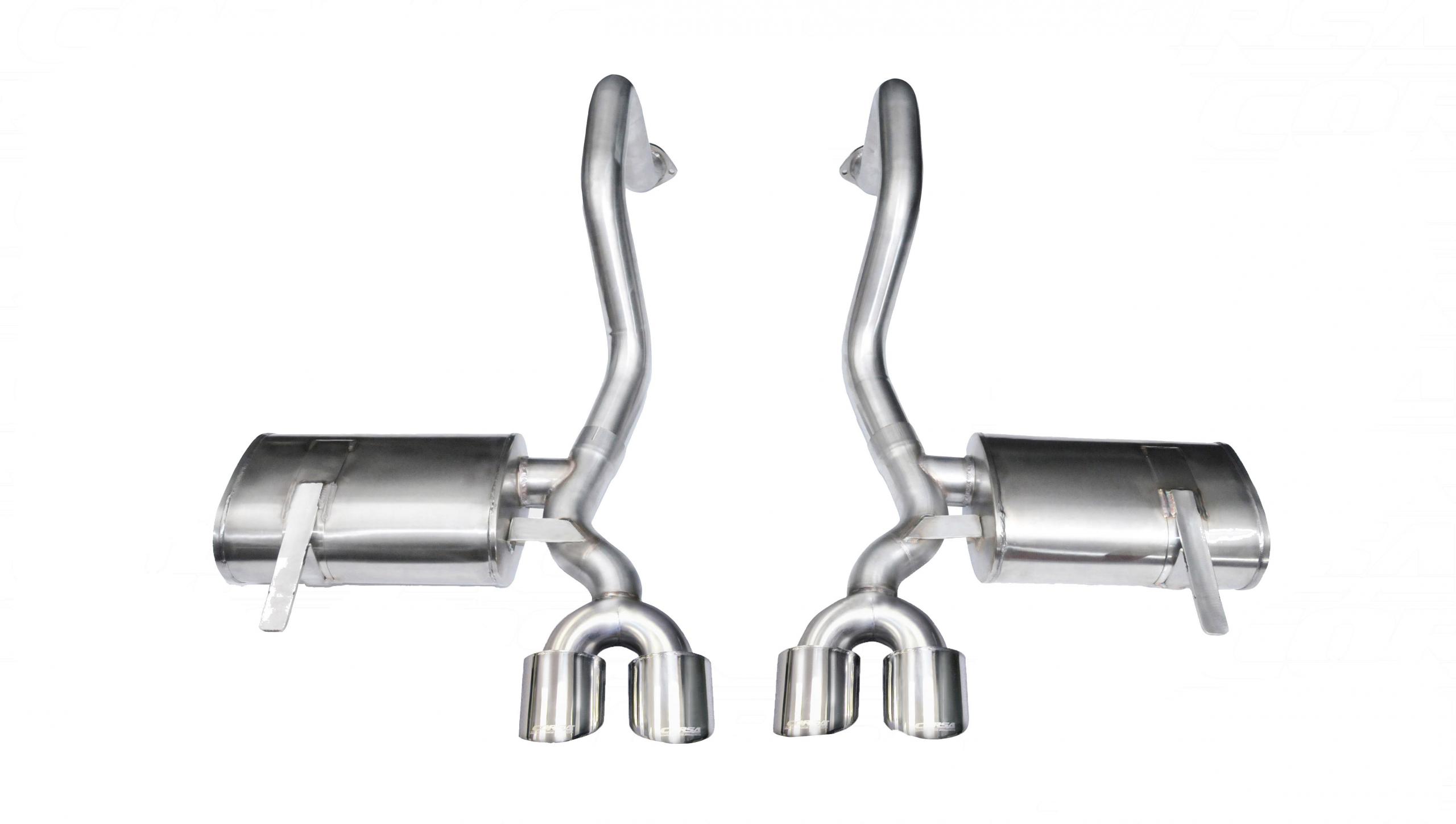 14961 2.5 Inch Axle-Back Xtreme Dual Exhaust Polished 4.0 Inch Tips 97-2004 Corvette C5/Z06 5.7L V8 Stainless Steel Corsa Performance