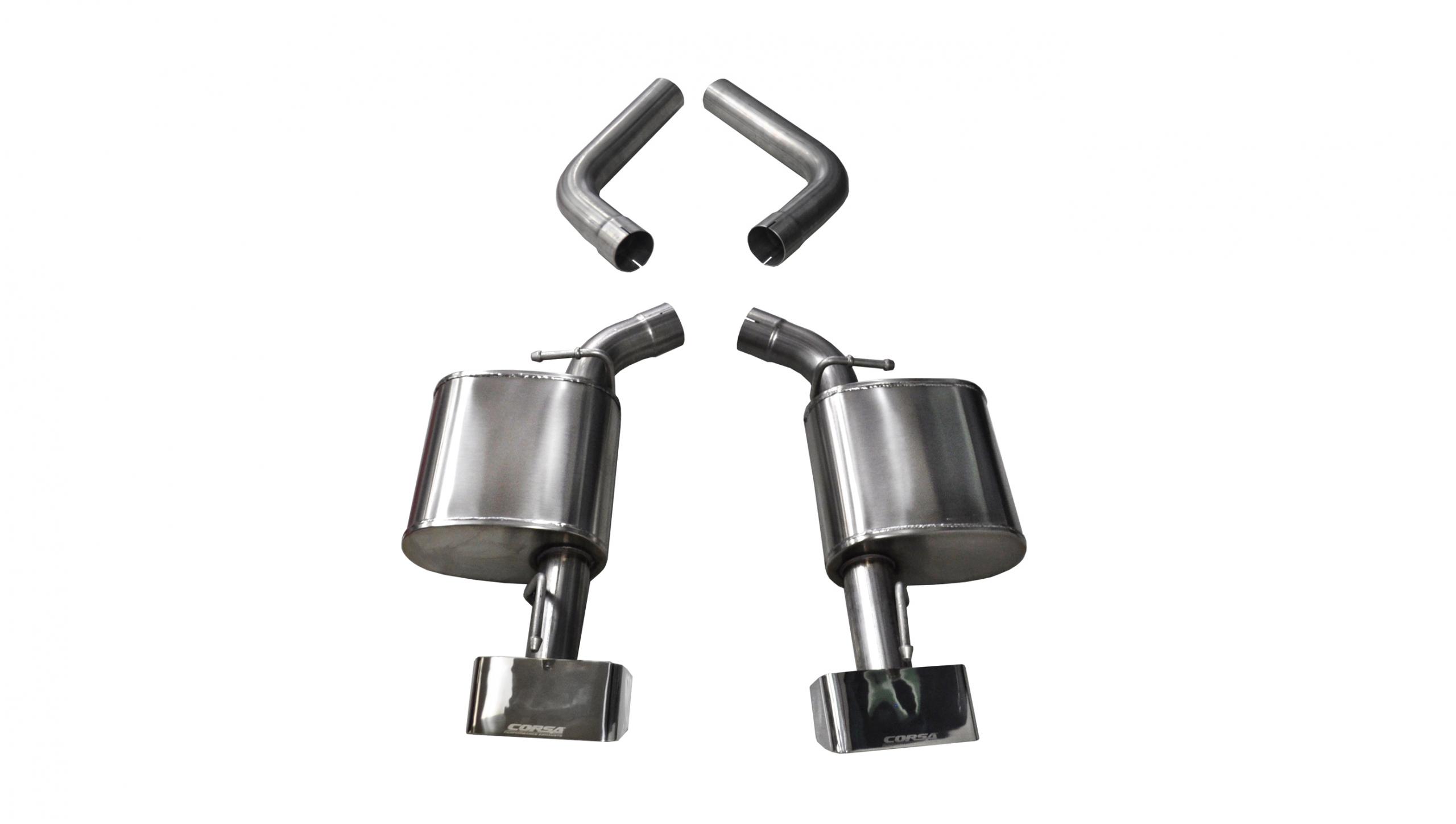 21021 3.5 Inch Axle-Back Dual Rear Exit 15-18 Challenger with GTX2 Polished Pro-Series Tips Corsa Performance