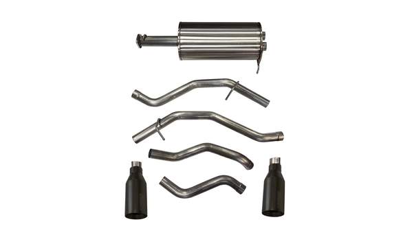 21035BPC 2019 Ram 1500 V8 3.0 Inch Cat-Back Exhaust System Single 5.0 Inch Tips Black Sport Sound Level Corsa Performance