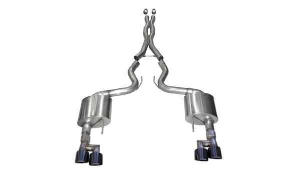 21040BLK 2018-2021 Ford Mustang 3.0 Inch Cat-Back Exhaust System Black Twin 4.0 Inch Tips Xtreme Sound Level