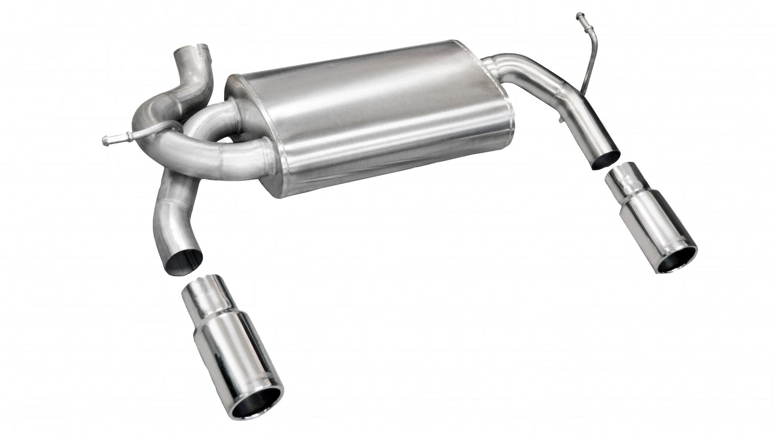 24412 2.5 Inch Axle-Back Sport Dual Rear Exhaust Rolled 3.5 Inch Polished Tips Jeep Wrangler JK 07-11 3.8L V6/12-Present 3.6L V6 Stainless Steel dB Performance by Corsa