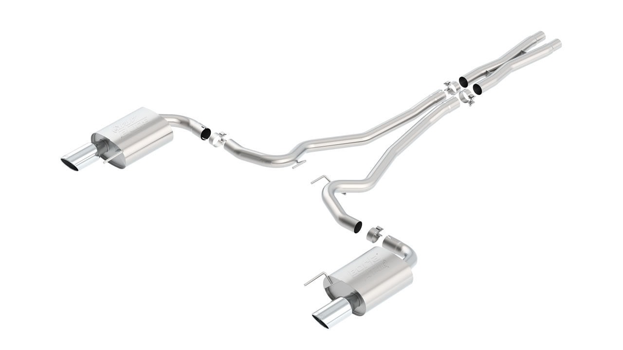 Borla ATAK Cat-Back Exhaust System Ford 5.0L V8 140591 2-5 Inch Diameter Piping Polished 4 Inch Tips
