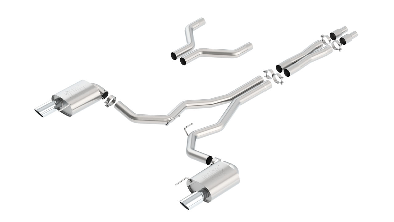 Borla ATAK Cat-Back Exhaust System Ford 5.0L V8 140630 3 Inch Diameter Piping Polished 4 Inch Tips