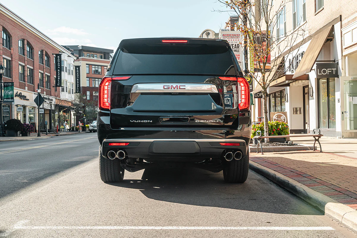 Corsa Sport 3.5 in Cat-Back DRE 4.0 in Twin Gloss Black Tips | 2021-2025 Chevrolet Tahoe, GMC Yukon Denali 6.2L 21129BLK - Image 3