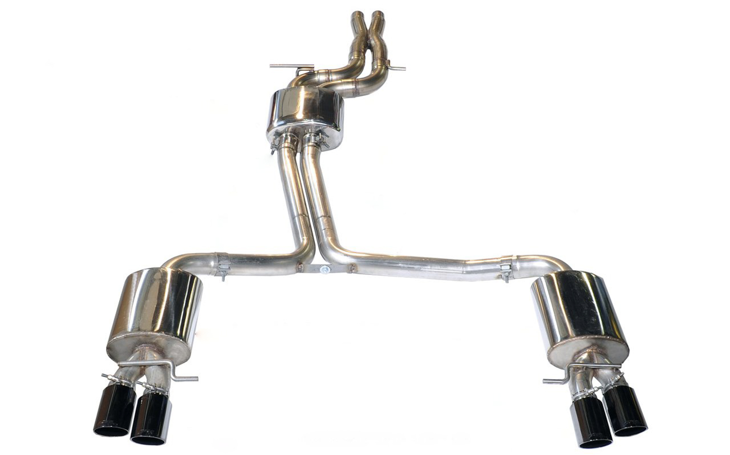 AWE Touring Edition Exhaust for Audi B8 S4 3.0T - Diamond Black Tips (90mm) 3010-43014