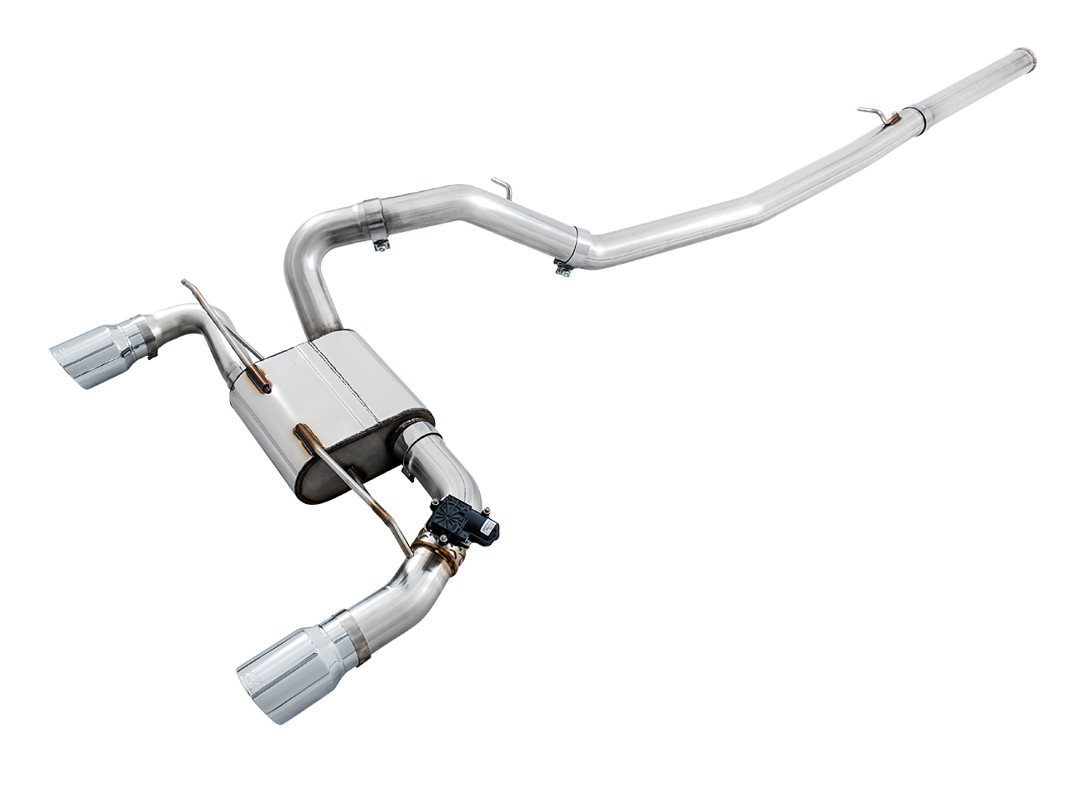 AWE SwitchPath™ Cat-back Exhaust (with Remote) for Ford Focus RS - Chrome Silver Tips 3025-32024