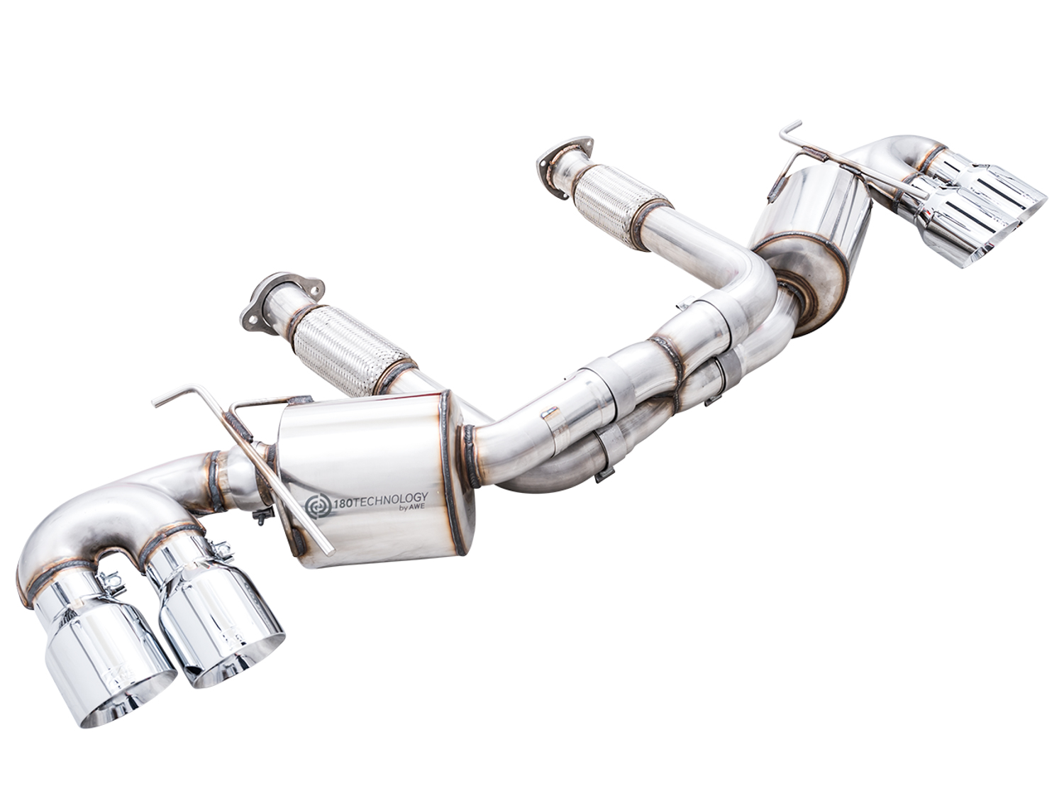 AWE Touring Edition Exhaust for C8 Corvette -- Chrome Silver Tips 3015-42151