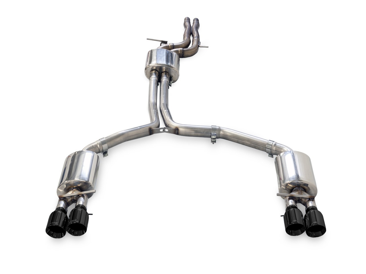 AWE Touring Edition Exhaust for Audi C7 A7 3.0T - Quad Outlet, Diamond Black Tips 3015-43078