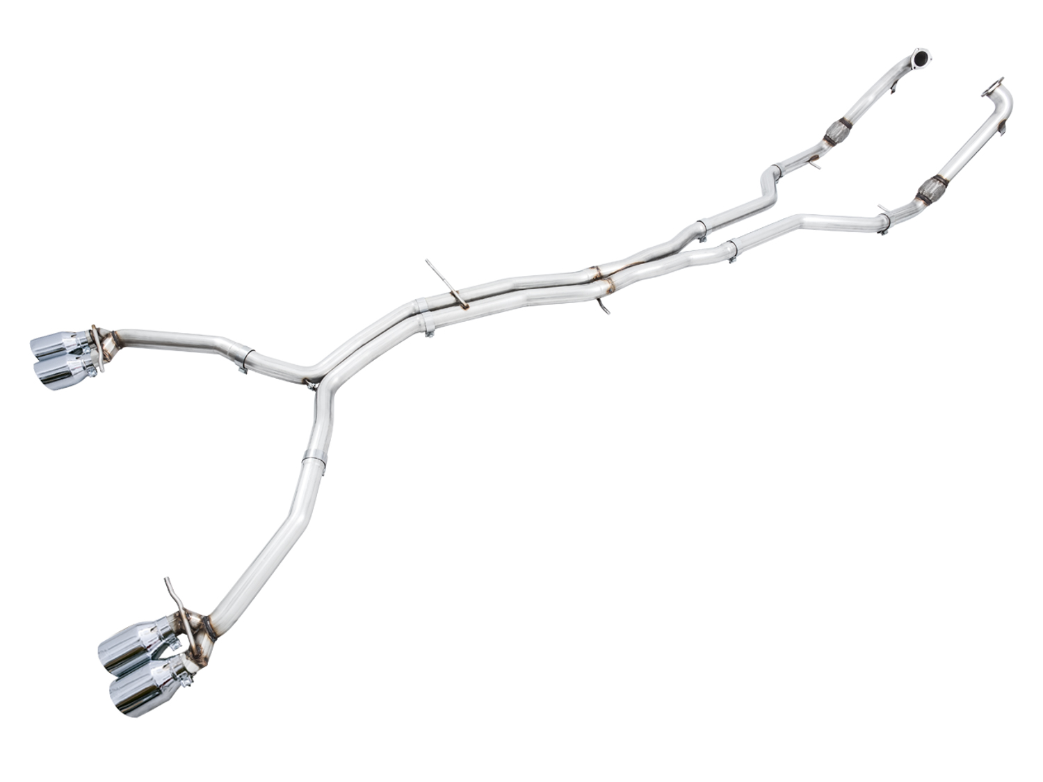 AWE Track Edition Exhaust for Audi B9 S5 Coupe - Chrome Silver 102mm Tips 3010-42064