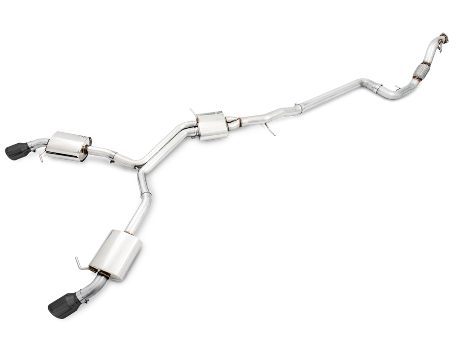 AWE Touring Edition Exhaust for B9 A4, Dual Outlet - Diamond Black Tips (includes DP) 3015-33078