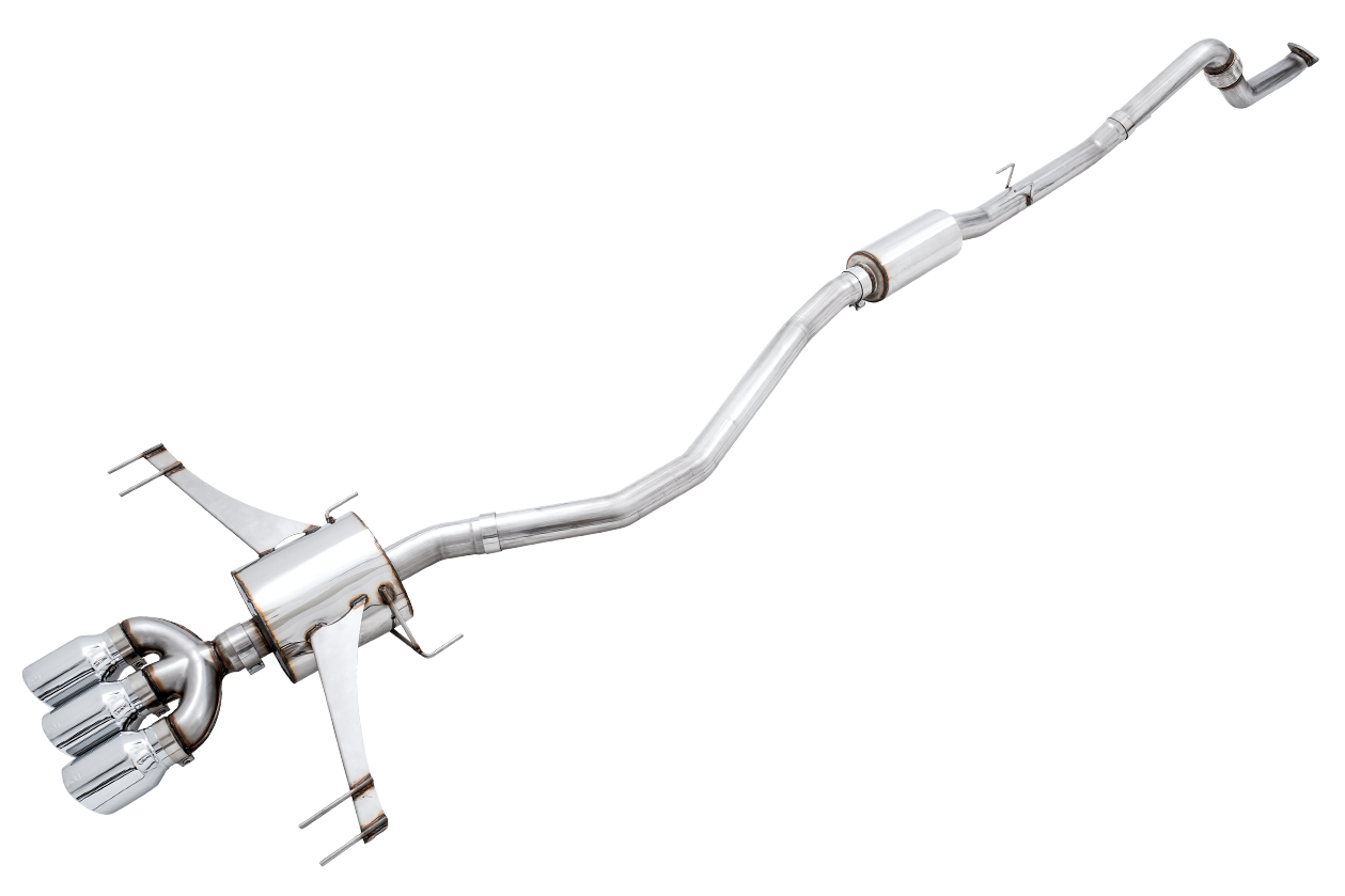 AWE Touring Edition Exhaust for FK8 Civic Type R (includes Front Pipe) - Triple Chrome Silver Tips 3015-52004