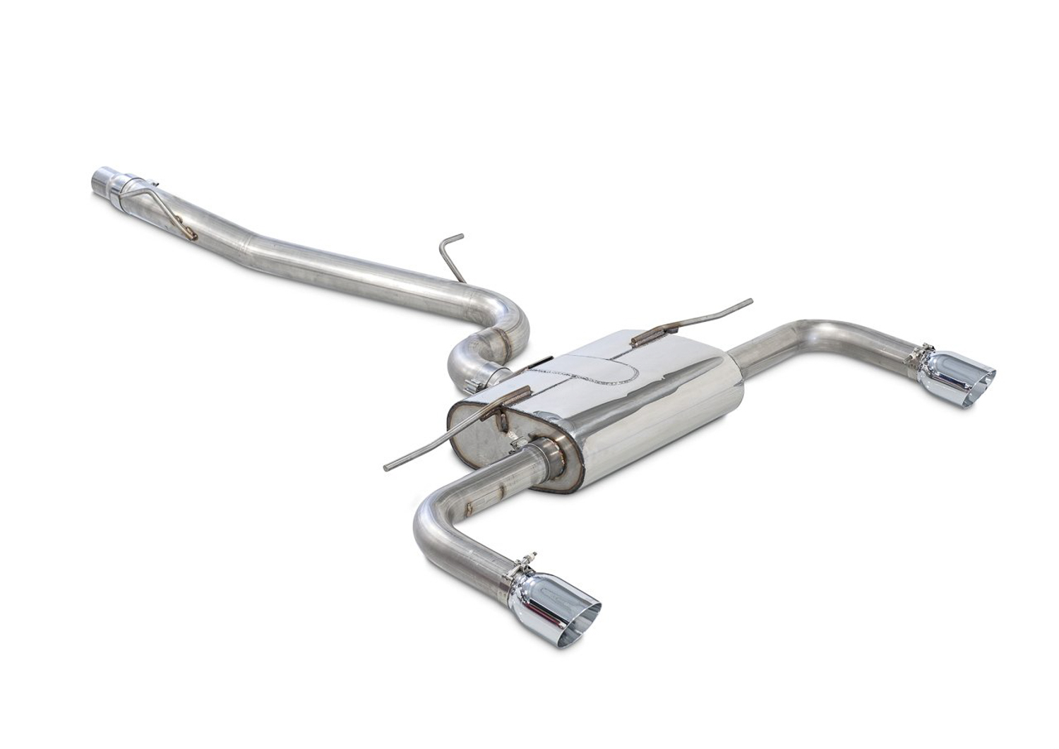 AWE Touring Edition Exhaust for Audi 8V A3 2.0T - Dual Outlet, Chrome Silver 90 mm Tips 3015-32056