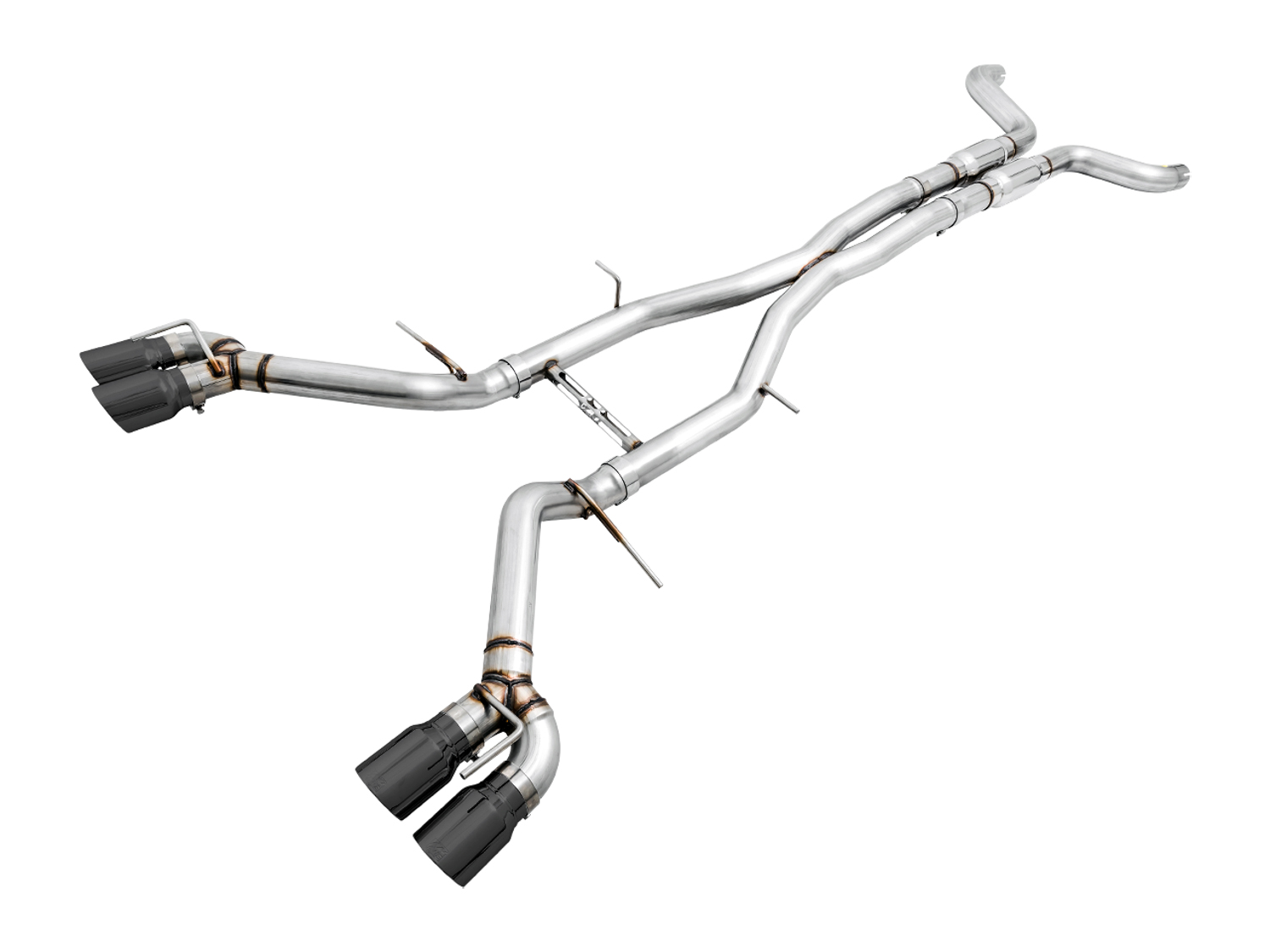 AWE Track Edition Cat-back Exhaust for Gen6 Camaro SS / ZL1 / LT1 - Resonated - Diamond Black Tips (Quad Outlet) 3015-43112