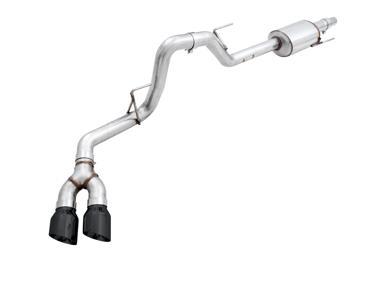 AWE 0FG Single Exit Exhaust for '15-'20 F-150 - 4.5" Diamond Black Tips 3015-23058