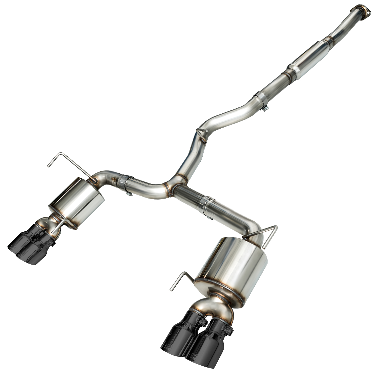 AWE Touring Edition Exhaust for 2015+ VA WRX Sedan - Diamond Black Quad Tips (102mm) 3015-43102