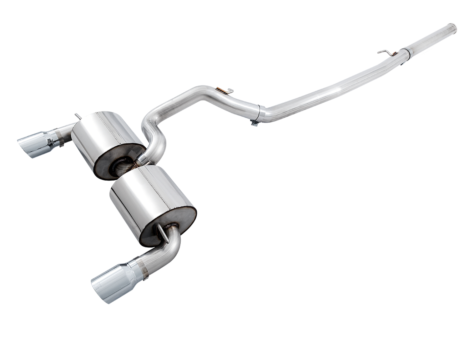 AWE Touring Edition Cat-back Exhaust for Ford Focus RS- Non-Resonated - Chrome Silver Tips 3015-32088