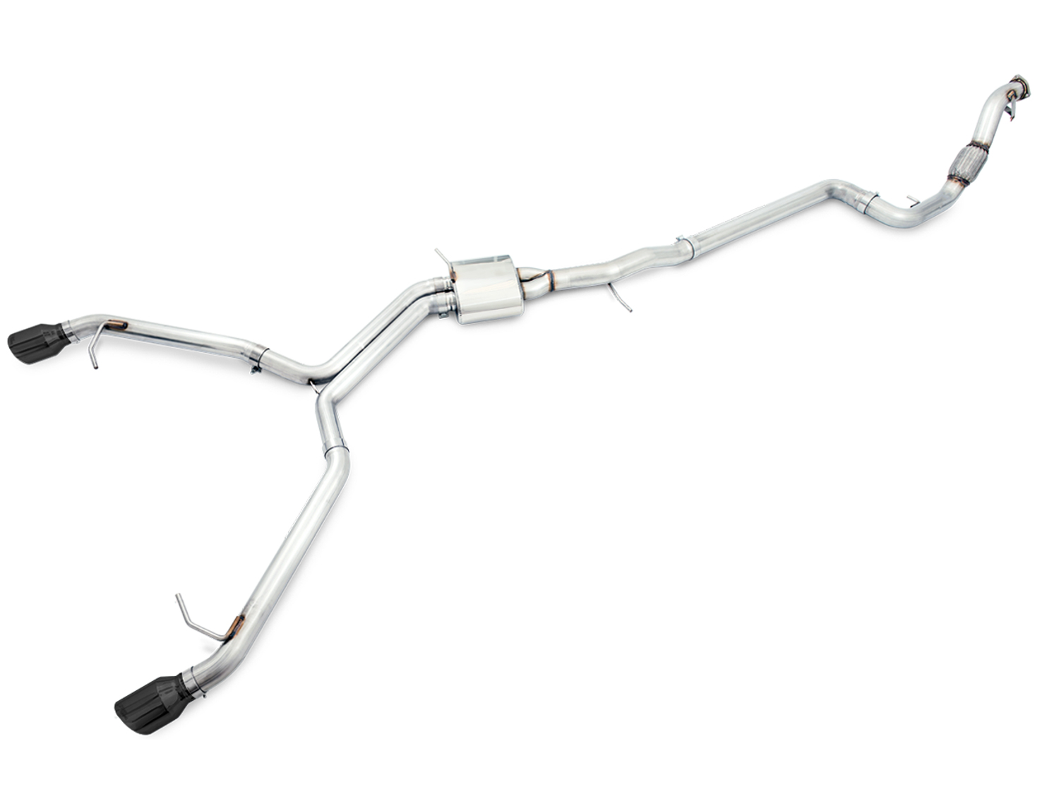 AWE Track Edition Exhaust for B9 A5, Dual Outlet - Diamond Black Tips (includes DP) 3020-33034