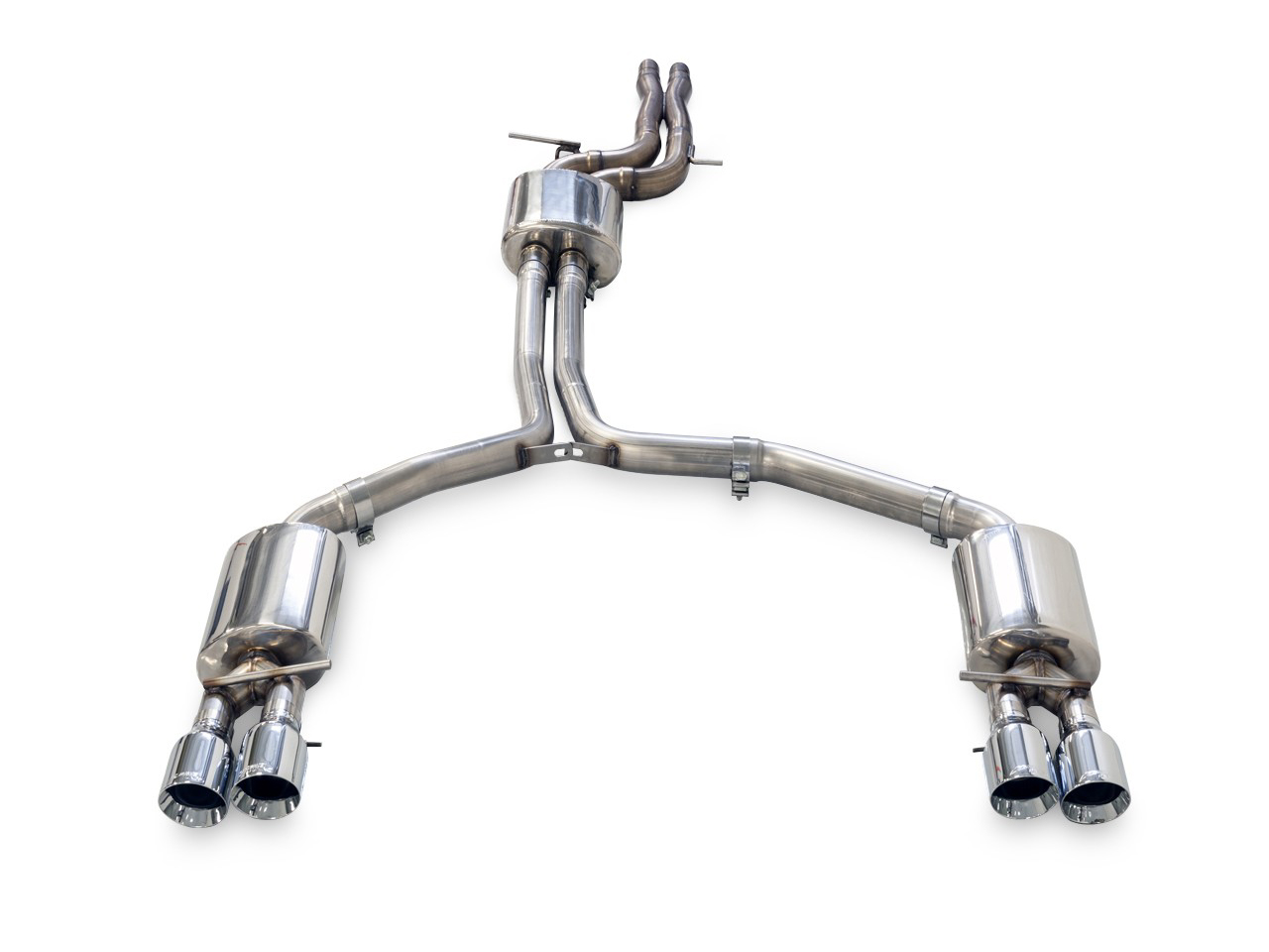 AWE Touring Edition Exhaust for Audi C7 A7 3.0T - Quad Outlet, Chrome Silver Tips 3015-42074