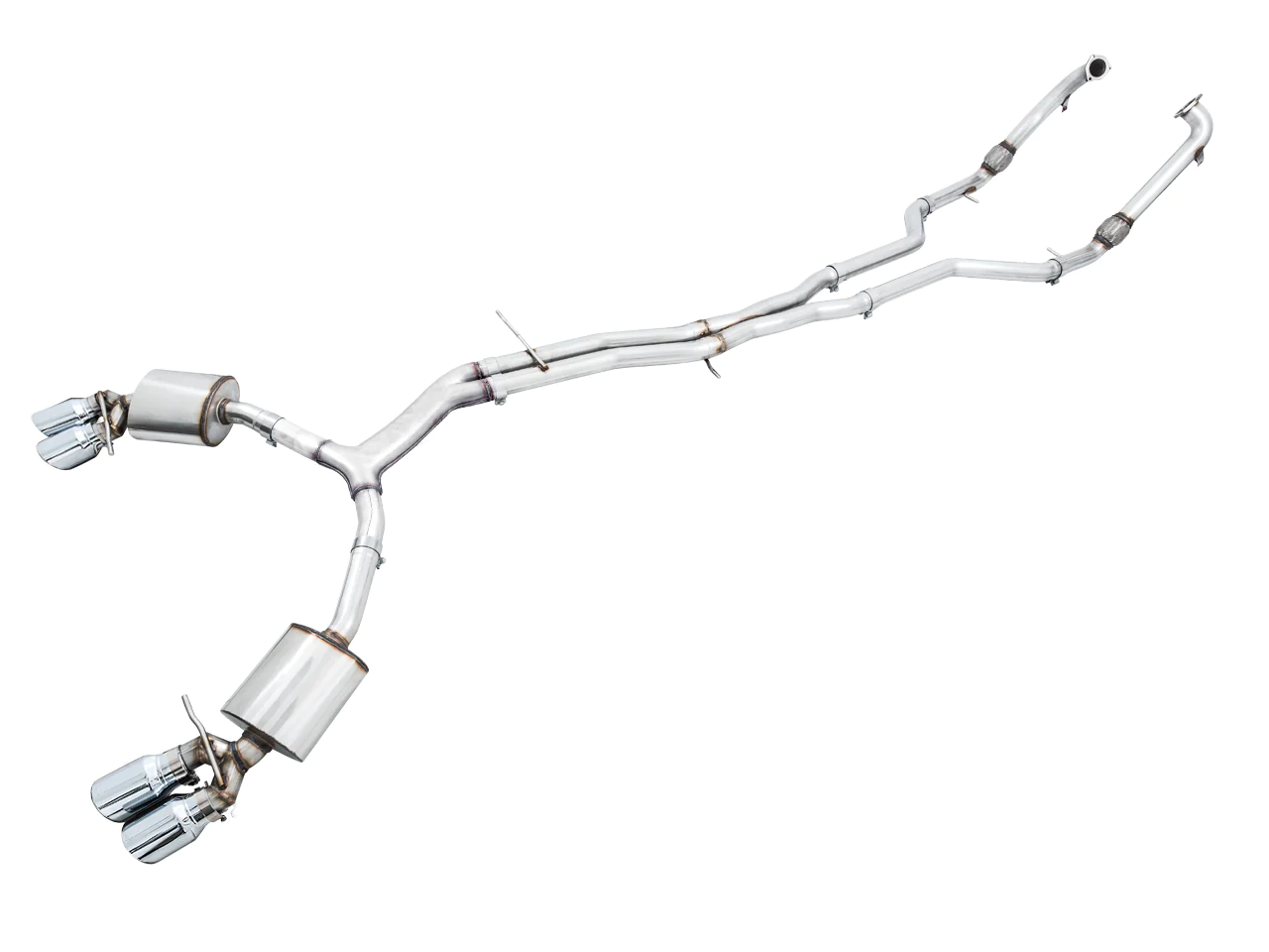 AWE Touring Edition Exhaust for Audi B9 S5 Sportback - Chrome Silver 102mm Tips 3020-42056