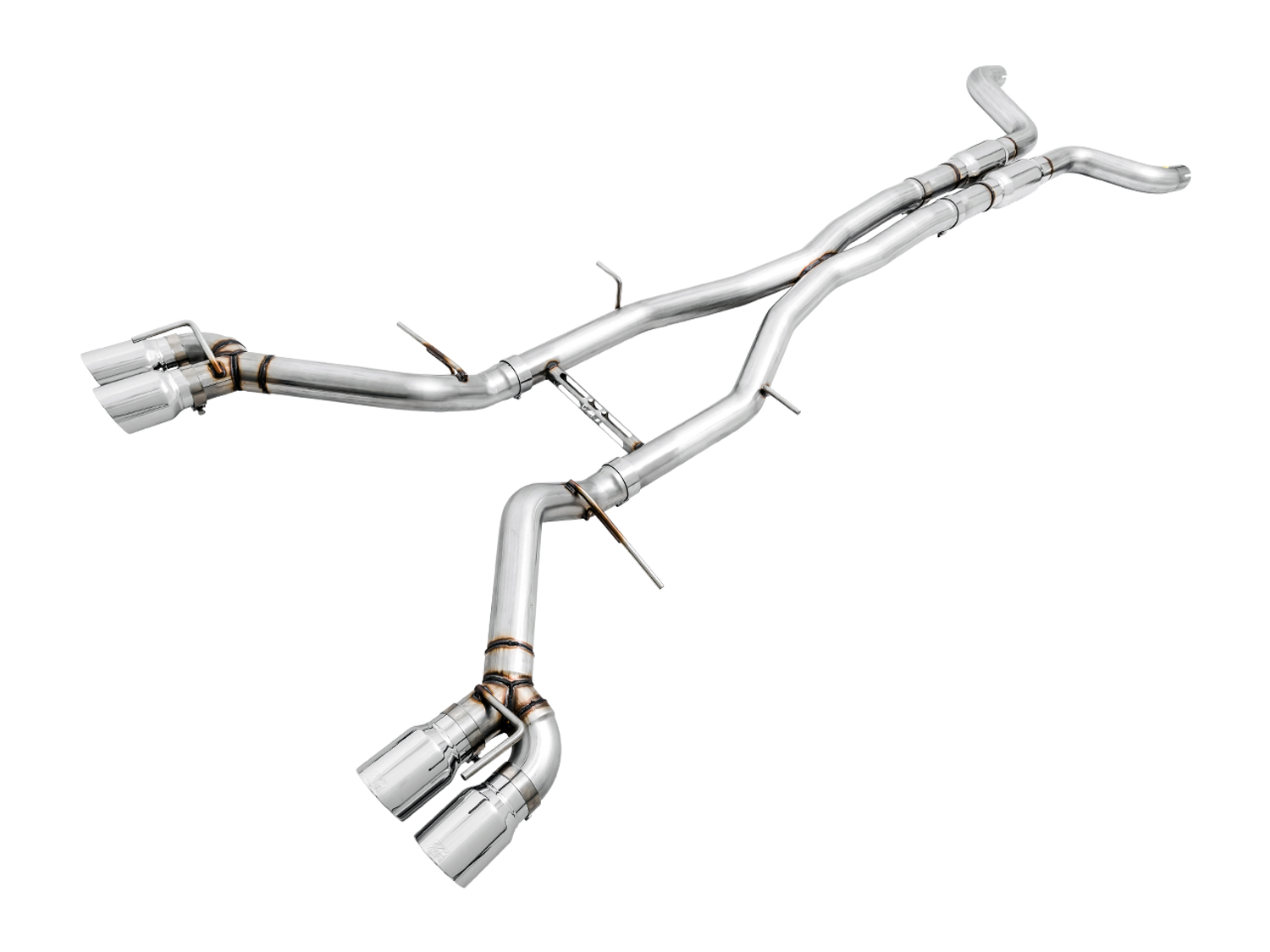 AWE Track Edition Cat-back Exhaust for Gen6 Camaro SS / ZL1 / LT1 - Resonated - Chrome Silver Tips (Quad Outlet) 3015-42090