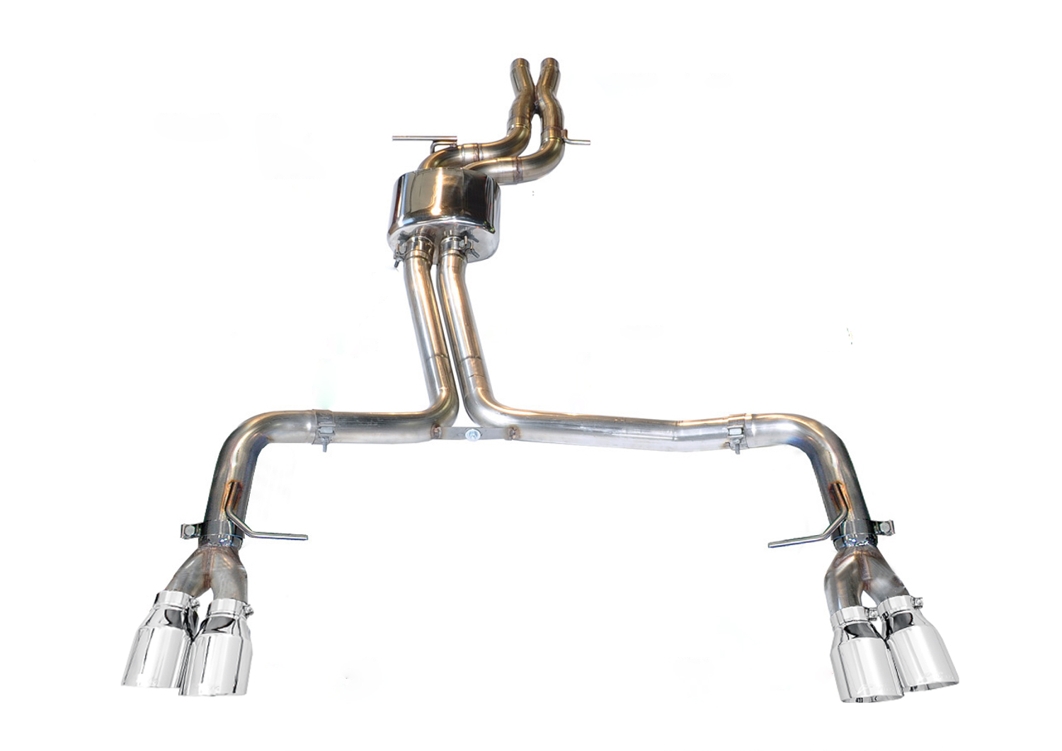 AWE Track Edition Exhaust for Audi B8 S4 3.0T - Chrome Silver Tips (102mm) 3020-42026