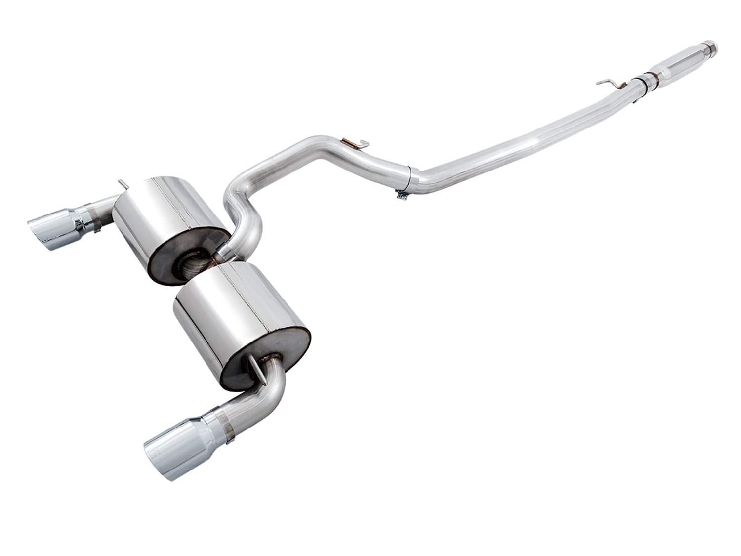 AWE Touring Edition Cat-back Exhaust for Ford Focus RS- Resonated - Chrome Silver Tips 3020-32036