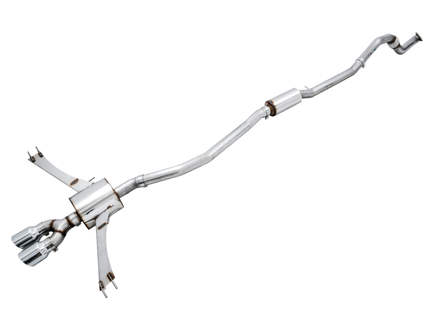 AWE Touring Edition Exhaust for 10th Gen Civic Si Coupe / Sedan (includes Front Pipe) - Dual Chrome Silver Tips 3015-32108