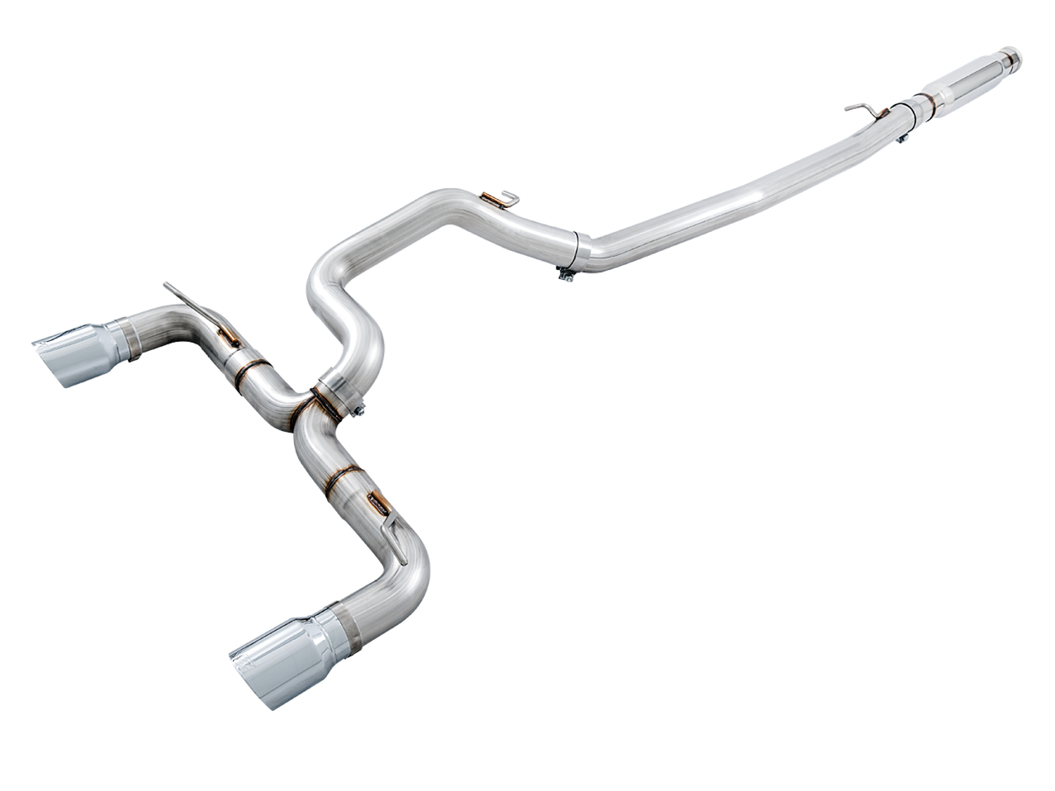 AWE Track Edition Cat-back Exhaust for Ford Focus RS - Chrome Silver Tips 3020-32030