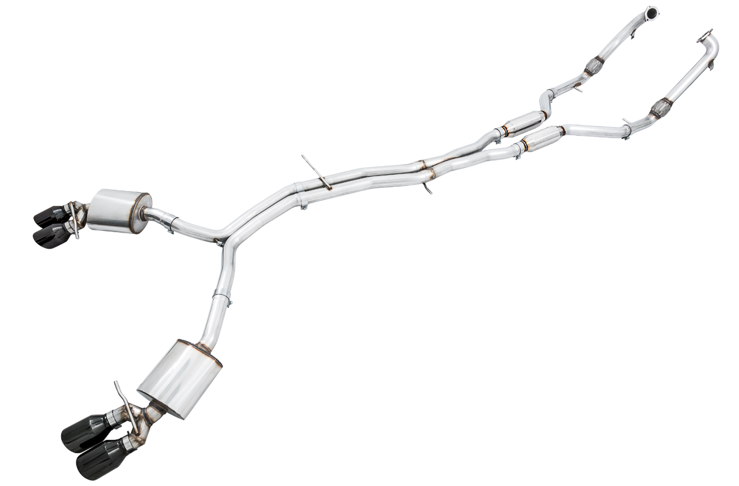 AWE Touring Edition Exhaust for Audi B9 S4 - Diamond Black 102mm Tips 3010-43050