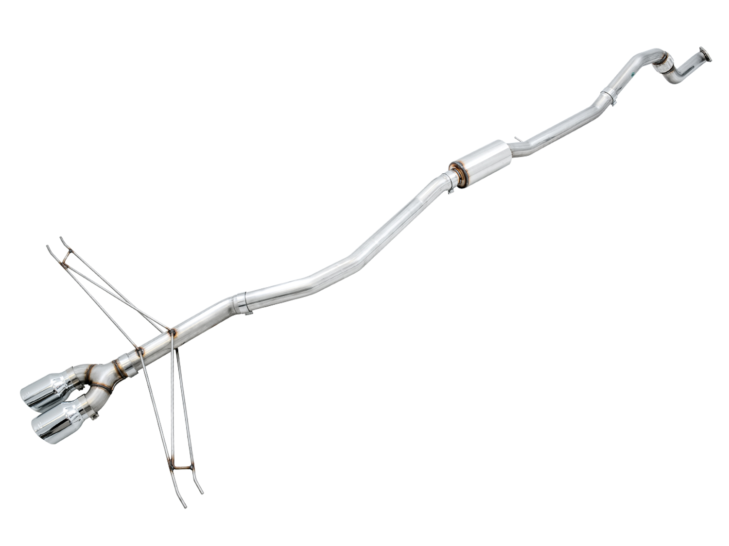 AWE Track Edition Exhaust for 10th Gen Civic Si Coupe / Sedan (includes Front Pipe) - Dual Chrome Silver Tips 3020-32052