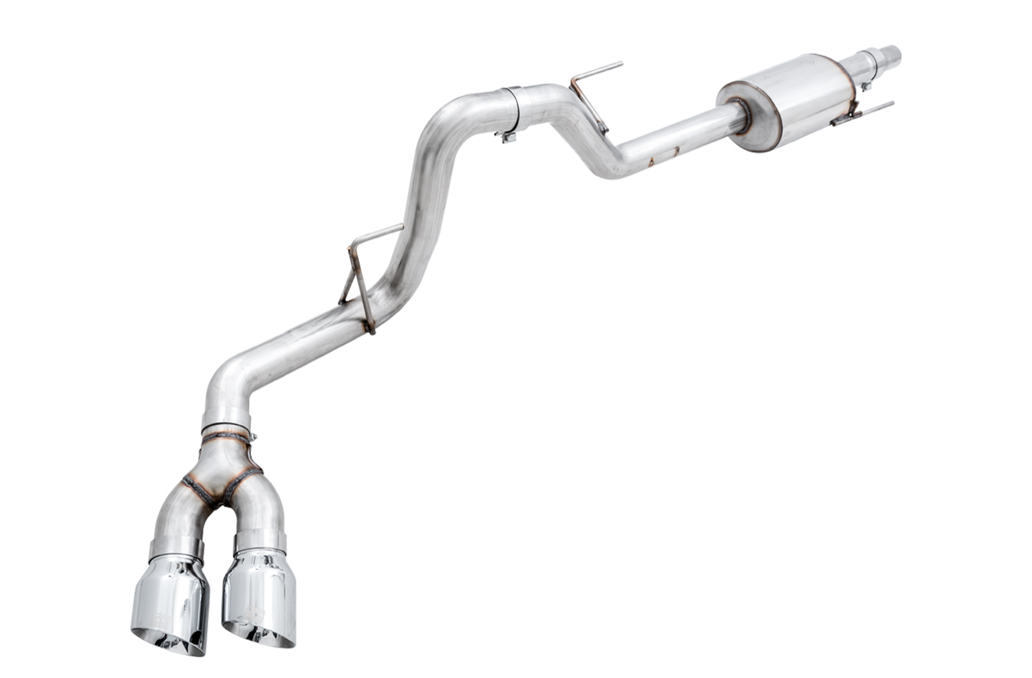AWE 0FG Single Exit Exhaust for '15-'20 F-150 - 4.5" Chrome Silver Tips 3015-22066