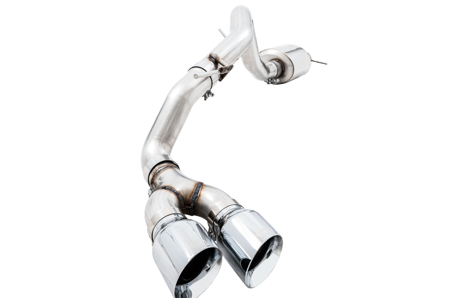 AWE 0FG Exhaust with BashGuard for Ford Ranger - Dual Chrome Silver Tips 3015-22072