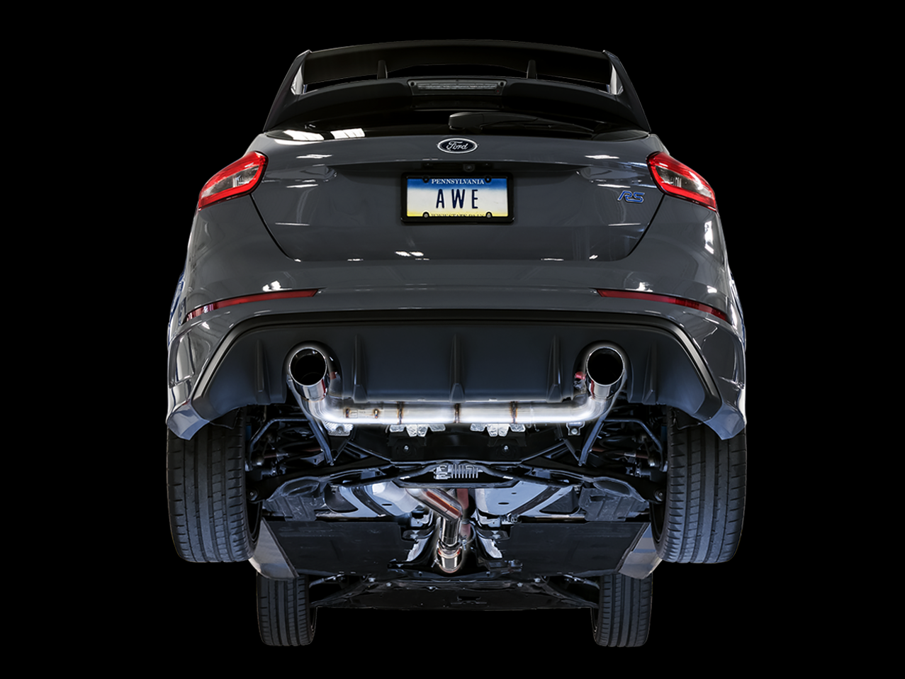 AWE Track Edition Cat-back Exhaust for Ford Focus RS - Diamond Black Tips 3020-33032