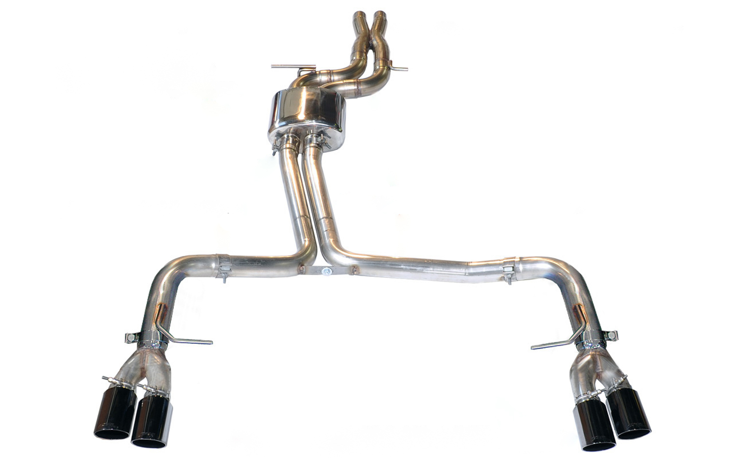 AWE Track Edition Exhaust for Audi S5 3.0T - Diamond Black Tips (102mm) 3010-43046