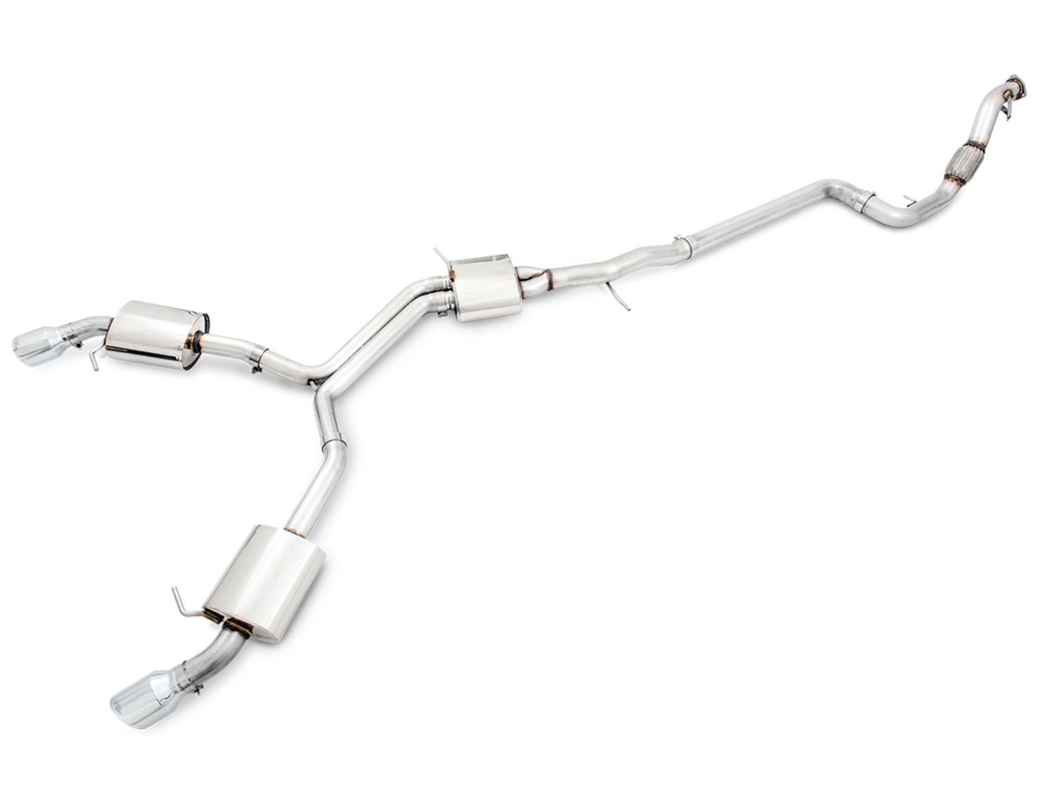 AWE Touring Edition Exhaust for B9 A5, Dual Outlet - Chrome Silver Tips (includes DP) 3015-32090