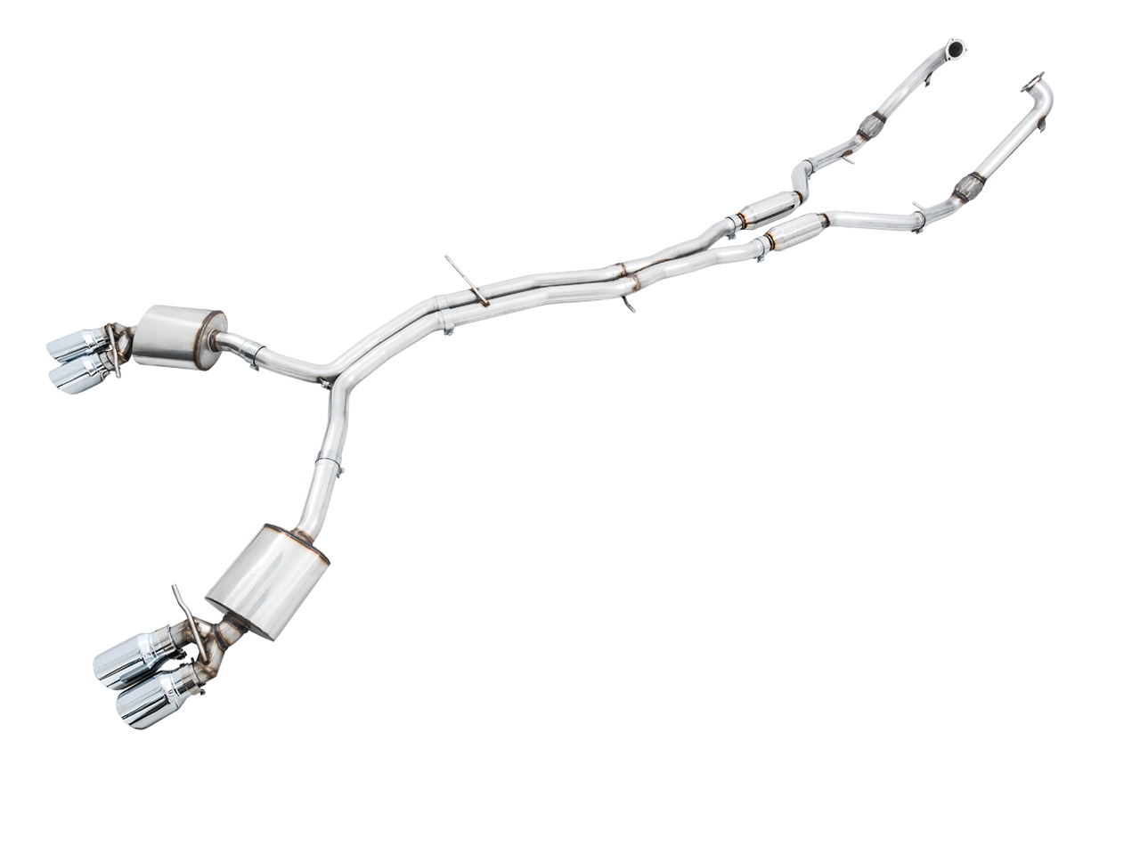 AWE Touring Edition Exhaust for Audi B9 S5 Coupe - Chrome Silver 102mm Tips 3015-42088