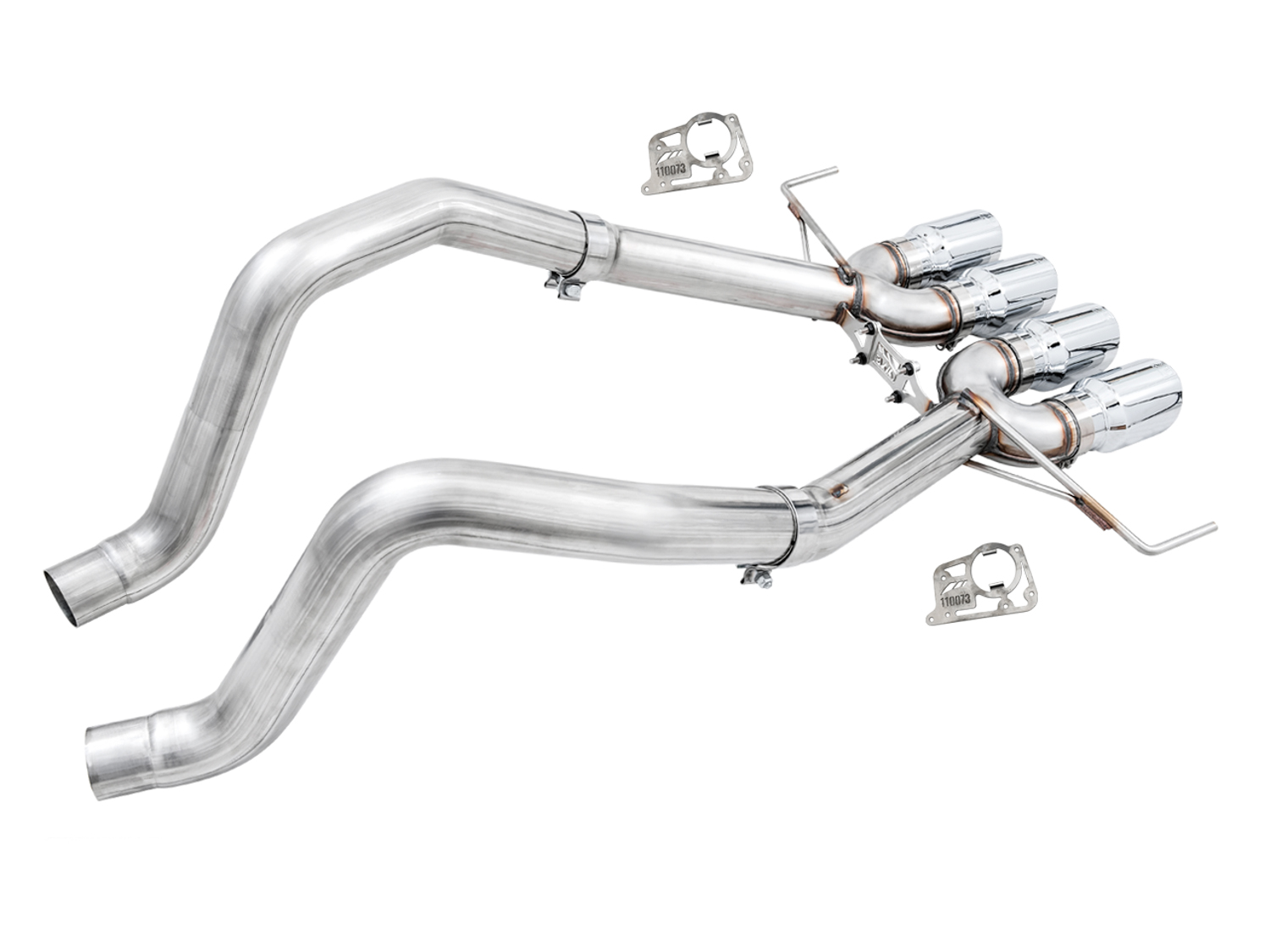AWE Track Edition Axleback Exhaust for C7 Corvette Stingray / Z51 / Grand Sport / Z06 / ZR1 -- Chrome Silver Tips (includes AWE AFM valve simulators) 3020-42073