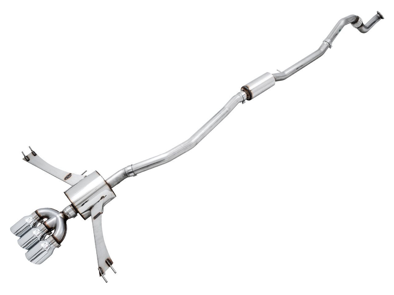 AWE Touring Edition Exhaust for 10th Gen Civic Si Coupe / Sedan (includes Front Pipe) - Triple Chrome Silver Tips 3015-52012