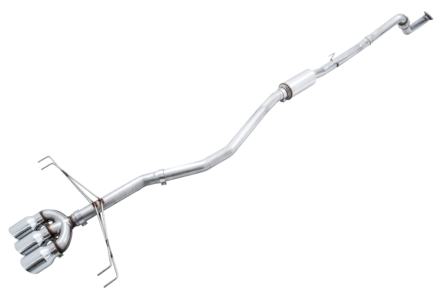 AWE Track Edition Exhaust for FK8 Civic Type R (includes Front Pipe) - Triple Chrome Silver Tips 3020-52000